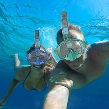 Load image into Gallery viewer, Diving Masks Foldable Anti-Fog Snorkel Mask Set with Full Dry Top System for Free Swim Professional Snorkeling Gear Adults Kids
