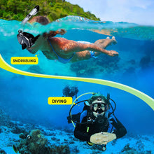 Load image into Gallery viewer, Diving Masks Foldable Anti-Fog Snorkel Mask Set with Full Dry Top System for Free Swim Professional Snorkeling Gear Adults Kids
