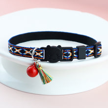Load image into Gallery viewer, Adjustable Pet Cat Collar Jacquard Check Bell Collar Kitten Necklace Pet Collars for Small Dog Necklace
