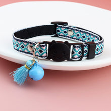 Load image into Gallery viewer, Adjustable Pet Cat Collar Jacquard Check Bell Collar Kitten Necklace Pet Collars for Small Dog Necklace
