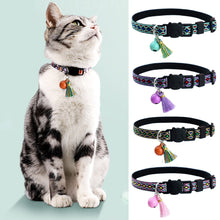 Load image into Gallery viewer, Adjustable Pet Cat Collar Jacquard Check Bell Collar Kitten Necklace Pet Collars for Small Dog Necklace
