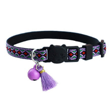 Load image into Gallery viewer, Adjustable Pet Cat Collar Jacquard Check Bell Collar Kitten Necklace Pet Collars for Small Dog Necklace
