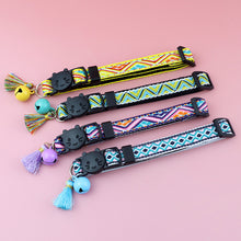 Load image into Gallery viewer, Adjustable Pet Cat Collar Jacquard Check Bell Collar Kitten Necklace Pet Collars for Small Dog Necklace

