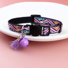 Load image into Gallery viewer, Adjustable Pet Cat Collar Jacquard Check Bell Collar Kitten Necklace Pet Collars for Small Dog Necklace
