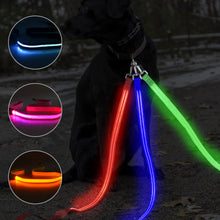 Load image into Gallery viewer, LED Dog Leash Luminous Rope Lead Leash For Dog Safety Flashing Glowing Dog Collar Harness Electronic Pet Accessories
