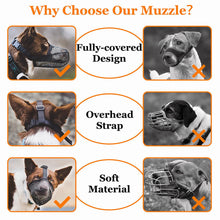 Load image into Gallery viewer, Anti Barking Dog Muzzle For Small Large Dogs Adjustable Mesh Breathable Pet Mouth Muzzles Nylon Straps Dog Accessories
