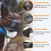 Load image into Gallery viewer, Anti Barking Dog Muzzle For Small Large Dogs Adjustable Mesh Breathable Pet Mouth Muzzles Nylon Straps Dog Accessories
