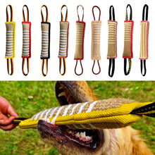 Load image into Gallery viewer, Pet Jute Chew Sticks Dog Bite Stick Pillow Puppy Toy with Rope Handles Dog Training Interactive Play Chewing Toys
