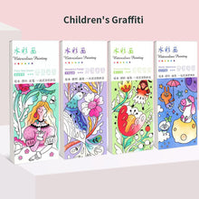 Load image into Gallery viewer, Portable Watercolor Painting Book 12 Sheets Coloring Book With Paint Brush Gouache Book Kids Graffiti Picture Drawing Stationery
