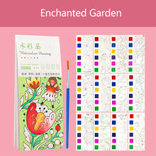 Load image into Gallery viewer, Portable Watercolor Painting Book 12 Sheets Coloring Book With Paint Brush Gouache Book Kids Graffiti Picture Drawing Stationery
