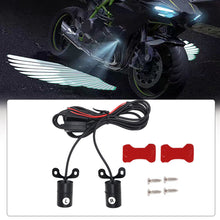 Load image into Gallery viewer, Pair Motorcycle LED Welcome Light Angel Wings Style Projection Lights For Motorcycle Modified Decorative Lamps Wing Lights
