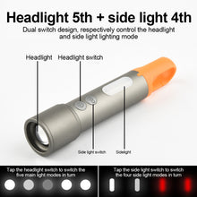 Load image into Gallery viewer, Multifunctional Outdoor Camping White Laser Flashlight Dual Light Source Working Light With Hook Type-C Charging
