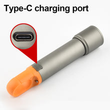 Load image into Gallery viewer, Multifunctional Outdoor Camping White Laser Flashlight Dual Light Source Working Light With Hook Type-C Charging
