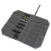 Load image into Gallery viewer, Outdoor Camping Picnic Knives Portable Roll-Up Storage Bag Household Kitchenware Wet Wax Canvas Waterproof Storage Bag
