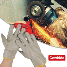 Load image into Gallery viewer, 1Pair Short All-Cowhide Electric Welding Driver Protective Gloves Heat Insulation And Wear Resistance Industrial Protection Tools
