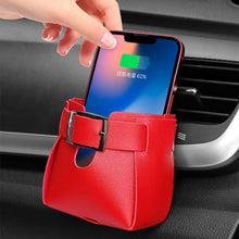 Load image into Gallery viewer, Car Air Outlet Clip Hooks Auto Interior Box Organizer Leather Pouch Storage Bag Phone Holder Pouch Accessories
