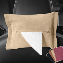 Load image into Gallery viewer, Suede Leather Car Seat Back Tissue Box Auto Armrest Box Sun Visor Hanging Tissue Box Holder Paper Towel Organizer
