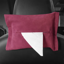 Load image into Gallery viewer, Suede Leather Car Seat Back Tissue Box Auto Armrest Box Sun Visor Hanging Tissue Box Holder Paper Towel Organizer

