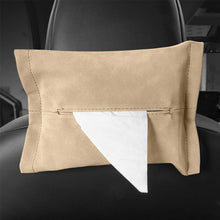 Load image into Gallery viewer, Suede Leather Car Seat Back Tissue Box Auto Armrest Box Sun Visor Hanging Tissue Box Holder Paper Towel Organizer
