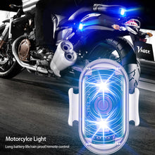 Load image into Gallery viewer, Motorcycle Strobe Light Flash Wireless Remote Control LED Anti-collision Warning Lamp Waterproof For Car Bike Bicycle
