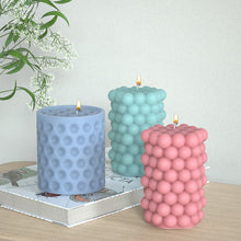 Load image into Gallery viewer, 1Pc 3D Silicone Candle Mold Cylindrical Bubble Scented Aromatherapy Plaster Candle Mould DIY Cake Handmade Making Mold
