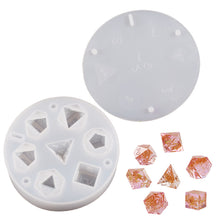 Load image into Gallery viewer, Dice Molds for Resin 7 Shapes Dice Resin Mold Silicone Integrated Polyhedral Dice Silicone Molds for Making Dice Set
