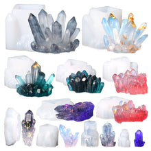 Load image into Gallery viewer, DIY Crystal Epoxy Resin Mold Crystal Cluster Irregular Stone Silicone Mold 3D Ornaments Handicraft Necklace Earrings Pendant Epoxy Resin Mold
