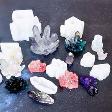 Load image into Gallery viewer, DIY Crystal Epoxy Resin Mold Crystal Cluster Irregular Stone Silicone Mold 3D Ornaments Handicraft Necklace Earrings Pendant Epoxy Resin Mold
