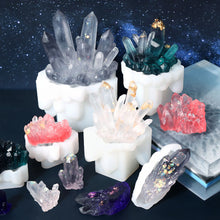 Load image into Gallery viewer, DIY Crystal Epoxy Resin Mold Crystal Cluster Irregular Stone Silicone Mold 3D Ornaments Handicraft Necklace Earrings Pendant Epoxy Resin Mold
