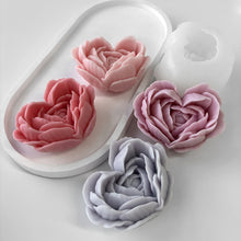 Load image into Gallery viewer, Love Flowers Mold DIY Heart Shaped Roses Aromatherapy Candle Epoxy Resin Plaster Mould Handmade Soap Silicone Molds
