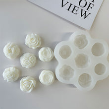 Load image into Gallery viewer, 7 in 1 Flower Silicone Mold DIY Rose Peony Aroma Candle Making Mould Epoxy Resin Plaster Gypsum Ornaments Handmade Soap Mould

