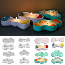 Load image into Gallery viewer, Striped Bow Candle Jar Concrete Mold DIY Handmade Fragrance Candle Wax Storage Box Cement Plaster Silicone Molds Home Craft Decoration
