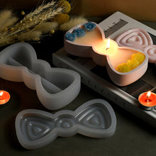Load image into Gallery viewer, Striped Bow Candle Jar Concrete Mold DIY Handmade Fragrance Candle Wax Storage Box Cement Plaster Silicone Molds Home Craft Decoration
