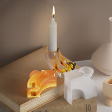 Load image into Gallery viewer, L-Shape Candle Holder Silicone Mold Crystal Mirror Epoxy Resin Mould DIY Cement Gypsum Arched Mould Candlestick Home Decor
