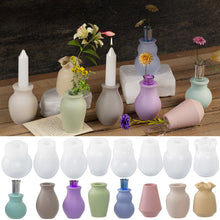 Load image into Gallery viewer, Round Hydroponic Gypsum Mould DIY Hydroponics Test Tube Vase Silicone Mold Plant Vase Cement Resin Mold Decor
