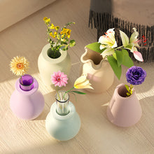 Load image into Gallery viewer, Round Hydroponic Gypsum Mould DIY Hydroponics Test Tube Vase Silicone Mold Plant Vase Cement Resin Mold Decor
