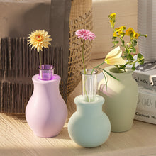 Load image into Gallery viewer, Round Hydroponic Gypsum Mould DIY Hydroponics Test Tube Vase Silicone Mold Plant Vase Cement Resin Mold Decor
