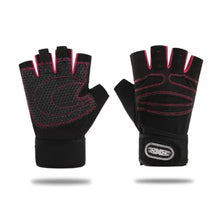 Load image into Gallery viewer, 1Pair Half Finger Fitness Gloves With Wrist Guard Non-Slip Breathable Cycling Gloves Sports Training Equipment

