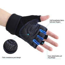 Load image into Gallery viewer, 1Pair Half Finger Fitness Gloves With Wrist Guard Non-Slip Breathable Cycling Gloves Sports Training Equipment
