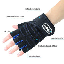 Load image into Gallery viewer, 1Pair Half Finger Fitness Gloves With Wrist Guard Non-Slip Breathable Cycling Gloves Sports Training Equipment
