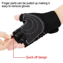 Load image into Gallery viewer, 1Pair Half Finger Fitness Gloves With Wrist Guard Non-Slip Breathable Cycling Gloves Sports Training Equipment
