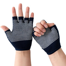 Load image into Gallery viewer, 1Pair Women's Half-Finger Bare Back Yoga Gloves Non-Slip Breathable Fitness Cycling Pilates Cotton Gloves
