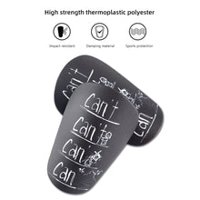 Load image into Gallery viewer, 1Pair Can't Pattern Professional Football Shin Guard PU Thick Anti-Collision And Shock-Absorbing Insert Board Sports Protective Supplies

