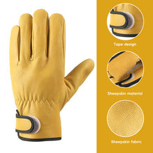 Load image into Gallery viewer, Work Gloves Soft Sheepskin Leather Driver Hunting Driving Farm Garden Welding Security Protection Safety Mechanic Glove
