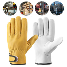 Load image into Gallery viewer, Work Gloves Soft Sheepskin Leather Driver Hunting Driving Farm Garden Welding Security Protection Safety Mechanic Glove
