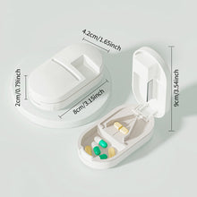 Load image into Gallery viewer, 3 in 1 Pills Splitters Cutter Portable Medicine Box Creative Mini Storage Box Pill Tablet Pill Cutter Medicine Storage Box
