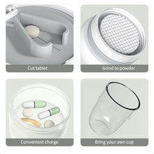 Load image into Gallery viewer, Portable Multifunctional Medicine Box Cutting Grinding Medicine Divided Sealed Stored with Water Cup Medicine Box
