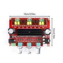 Load image into Gallery viewer, 2*50W+100W Dual TPA3116D2 Power Subwoofer 2.1 Channel Amplifier Board TPA3116 Bluetooth 5.0 Audio Stereo equalizer AUX Amp
