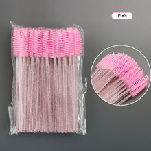 Load image into Gallery viewer, 50pcs Disposable Eyelash Brushes Extension Crystal Eyebrow Brush Mascara Wand Eye Lashes Cosmetic Tool Set Makeup Beauty
