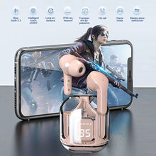 Load image into Gallery viewer, Transparent Wireless Bluetooth Earbud Noise Canceling Stereo Headphone with Digital Display Charging Case Waterproof Gaming
